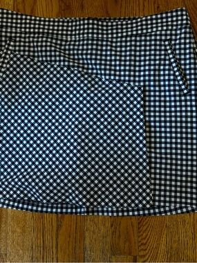 Lady Hagen Dark Navy & White Gingham Golf Skirt/Skort.